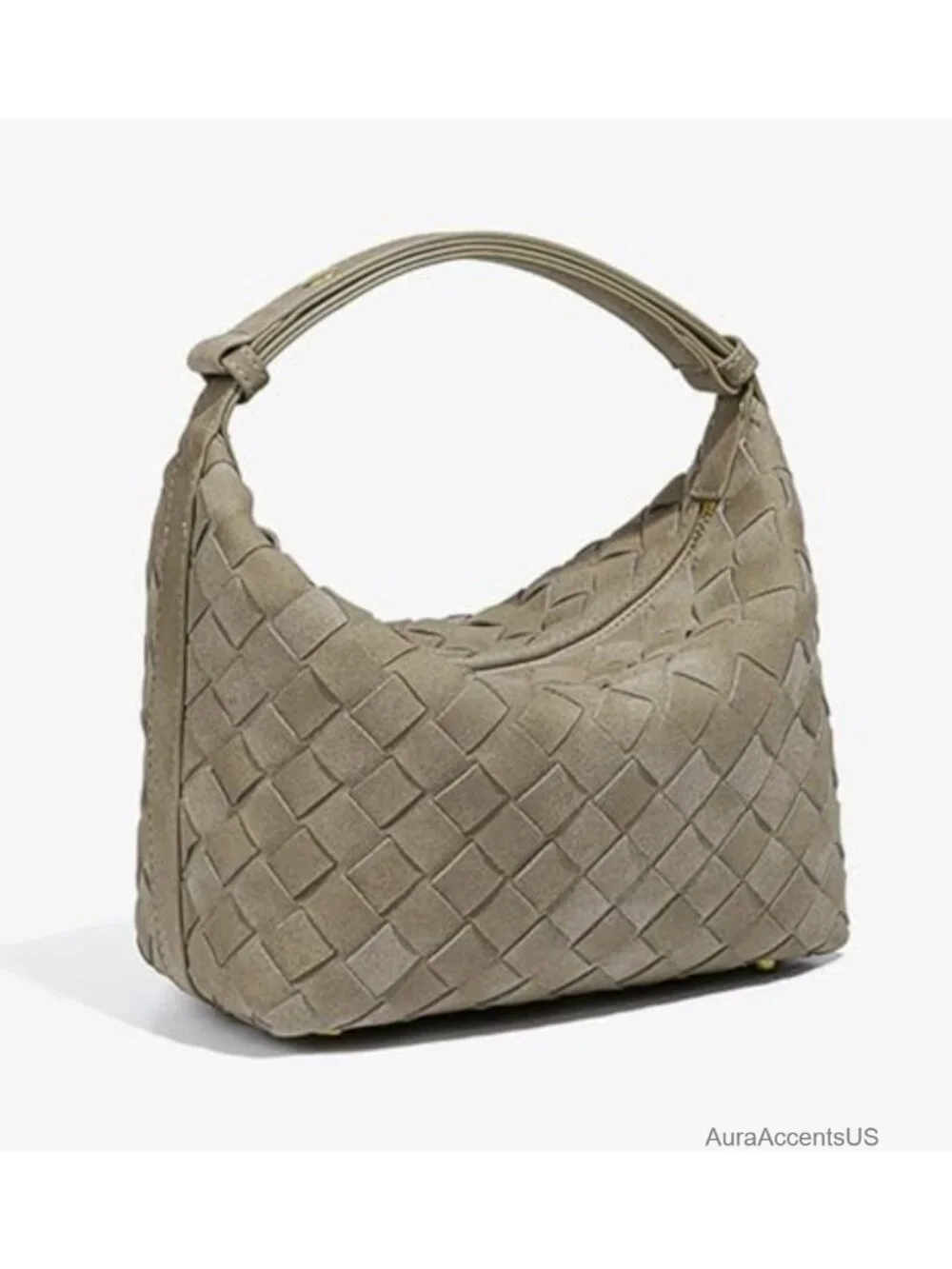 Suede Slouchy Hobo Bag Crossbody Shoulder Tote Purse Suede Woven Crescent